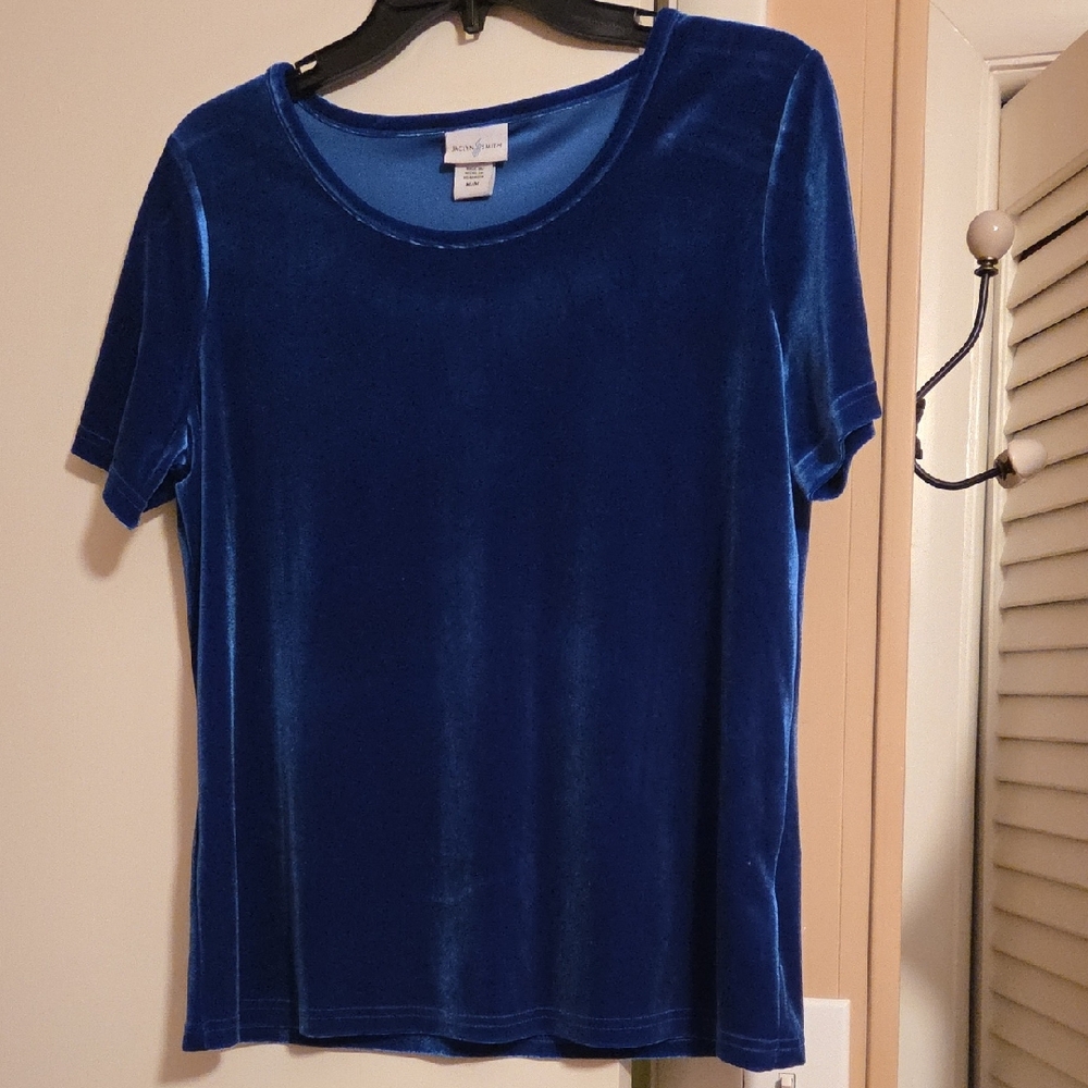 Blue Velour Women's Top, Size M
